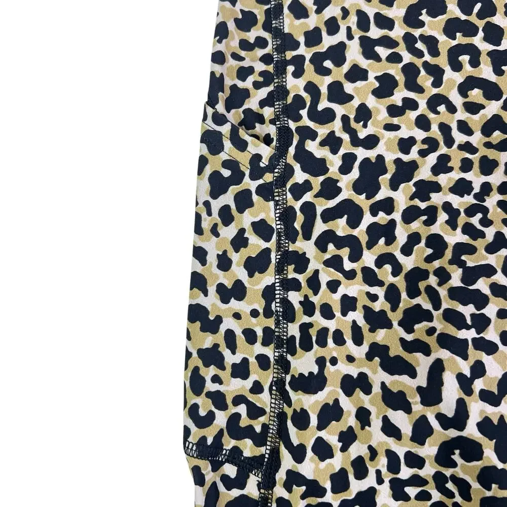 Outdoor Voices Leopard Print Bike Shorts Zoom 10 inch Athletic Workout Sz S